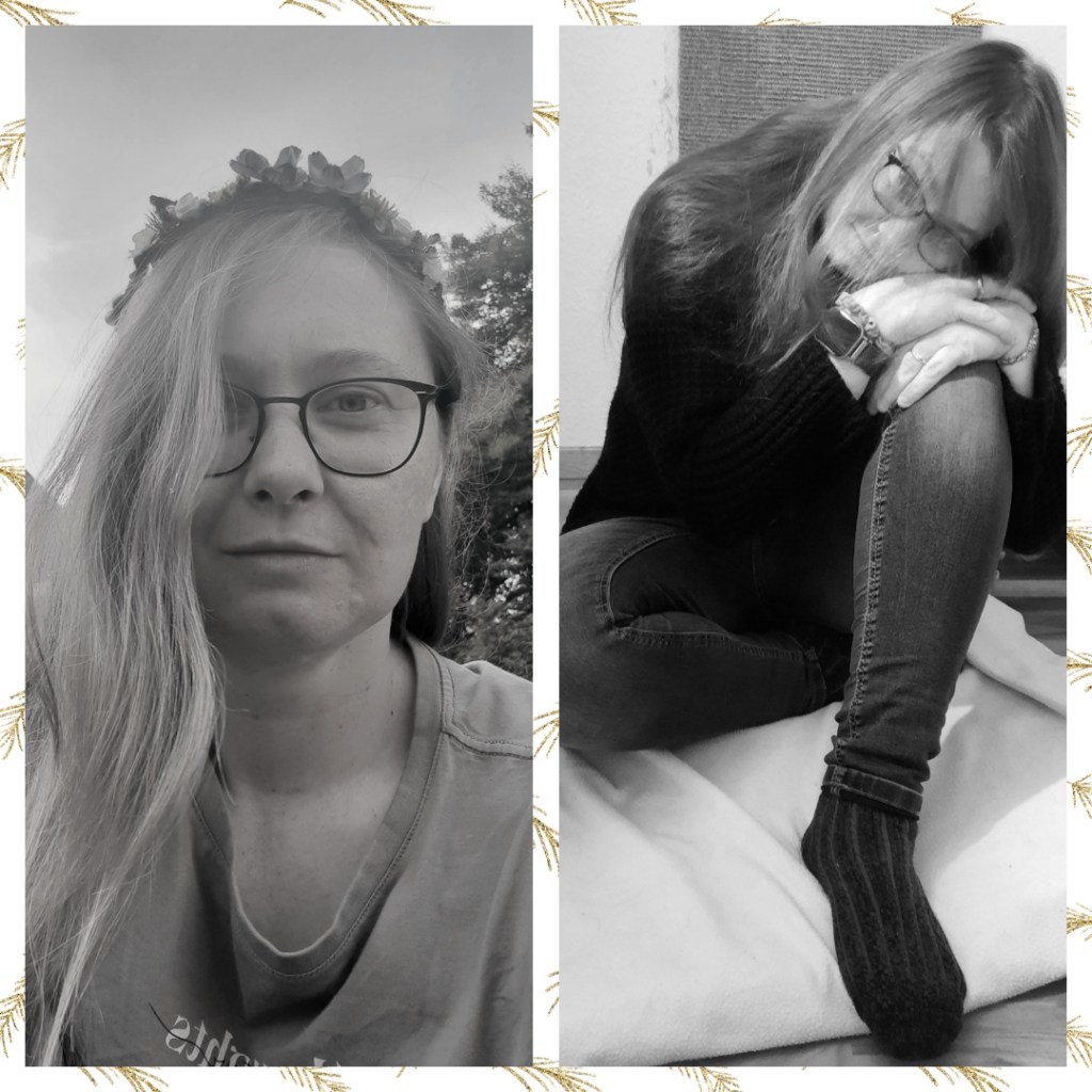 Collage aus zwei Bildern: Frau mit Brille und sehr langen Haaren