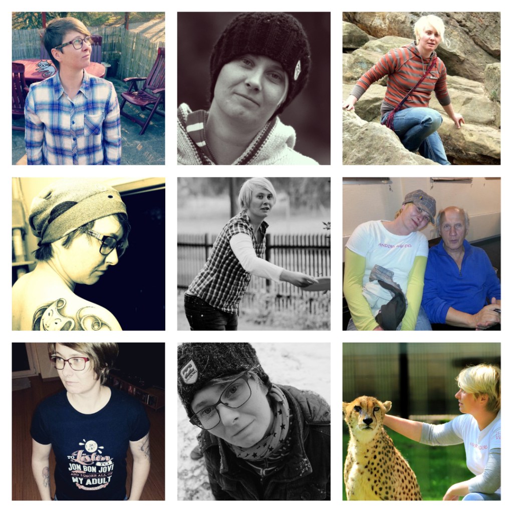 Collage einer Frau mit neun unterschiedlichen Kurzhaarfrisuren