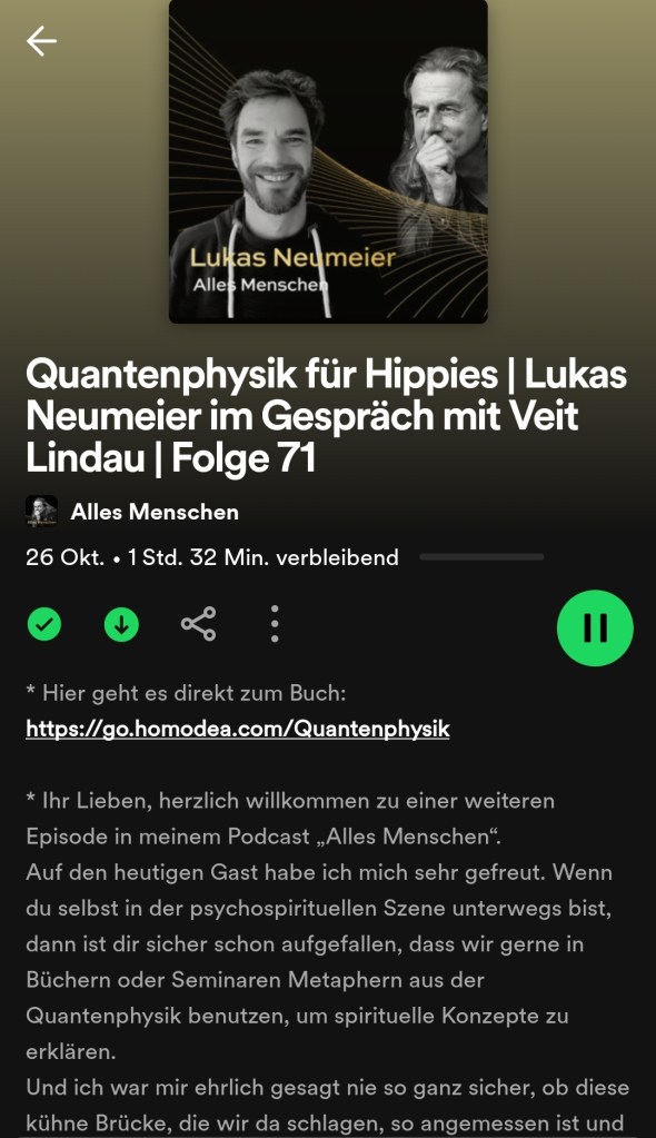 Screenshot eines Podcasts von Veit Lindau