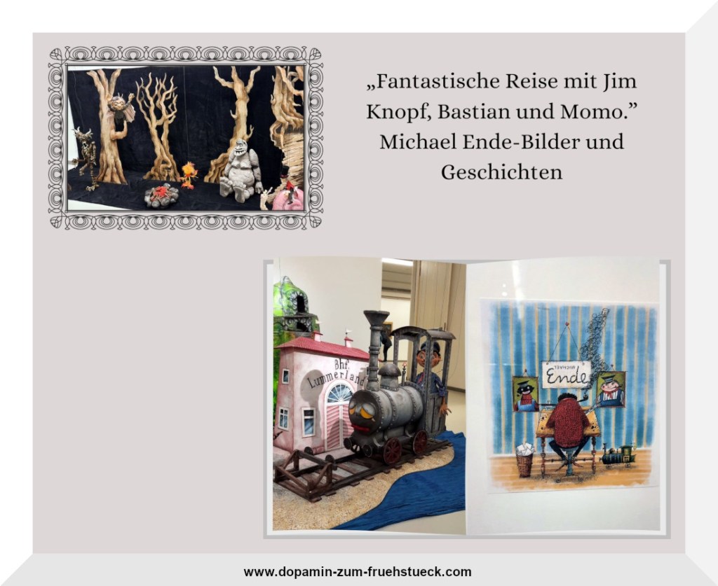 Collage mit zwei Bildern, die Puppen aus der unendlichen Geschichte und Lukas dem Lokomotivführer zeigen